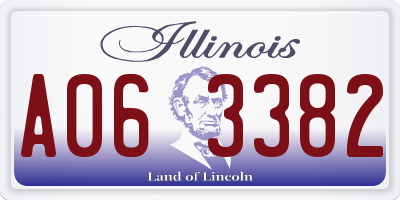 IL license plate A063382