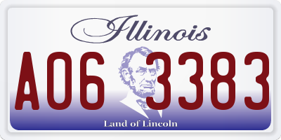 IL license plate A063383