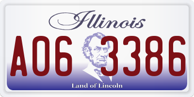 IL license plate A063386