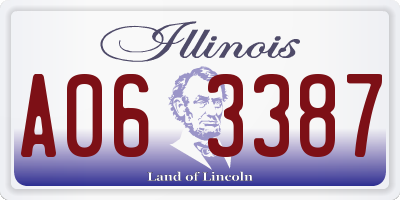 IL license plate A063387