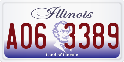 IL license plate A063389
