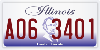 IL license plate A063401