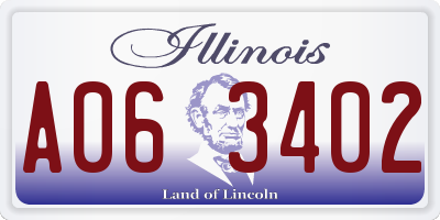 IL license plate A063402