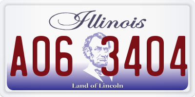 IL license plate A063404