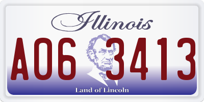 IL license plate A063413