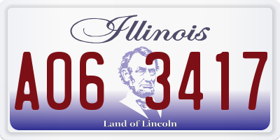 IL license plate A063417