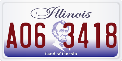 IL license plate A063418