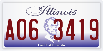 IL license plate A063419