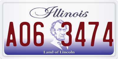 IL license plate A063474