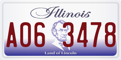 IL license plate A063478