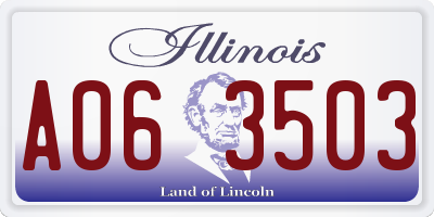 IL license plate A063503