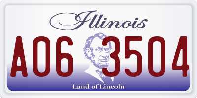 IL license plate A063504