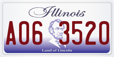 IL license plate A063520
