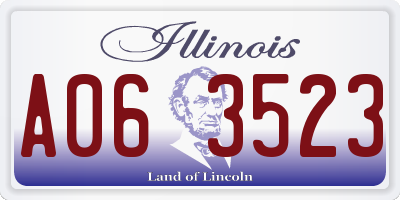 IL license plate A063523