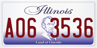 IL license plate A063536