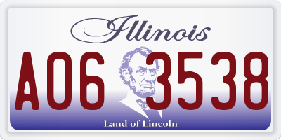 IL license plate A063538