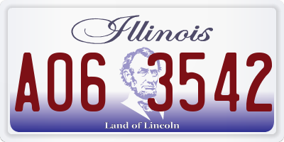 IL license plate A063542