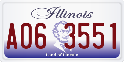 IL license plate A063551