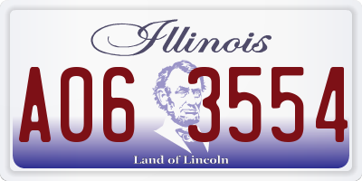 IL license plate A063554