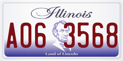 IL license plate A063568