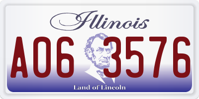 IL license plate A063576