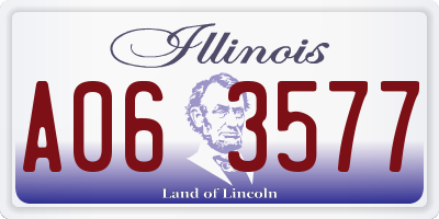 IL license plate A063577