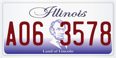 IL license plate A063578
