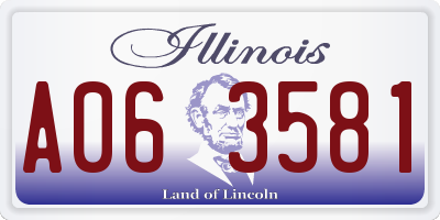 IL license plate A063581