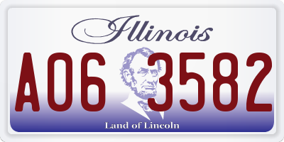 IL license plate A063582