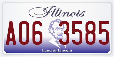 IL license plate A063585