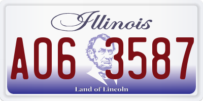 IL license plate A063587