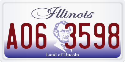 IL license plate A063598