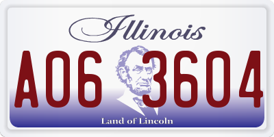 IL license plate A063604