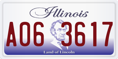 IL license plate A063617