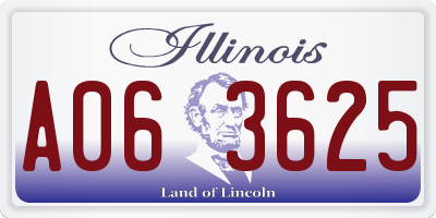 IL license plate A063625