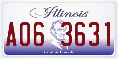 IL license plate A063631