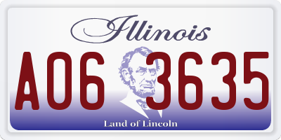 IL license plate A063635