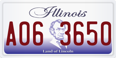IL license plate A063650