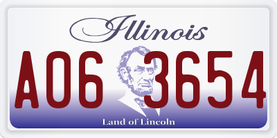 IL license plate A063654
