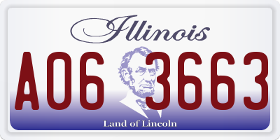 IL license plate A063663