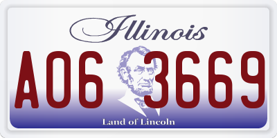 IL license plate A063669