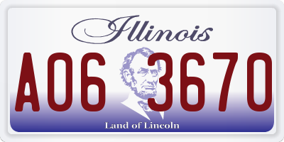 IL license plate A063670