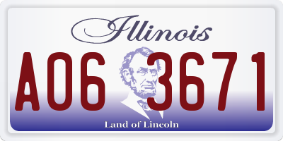 IL license plate A063671
