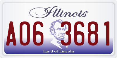 IL license plate A063681