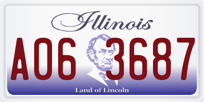 IL license plate A063687