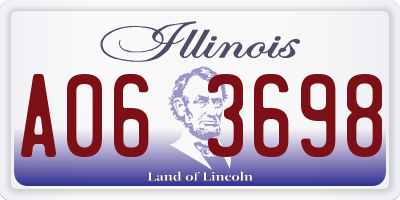 IL license plate A063698