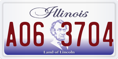 IL license plate A063704