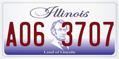 IL license plate A063707