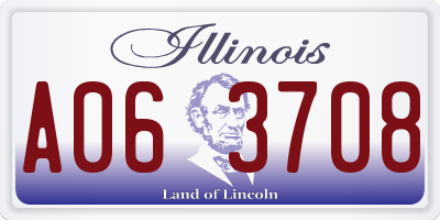 IL license plate A063708
