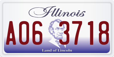 IL license plate A063718